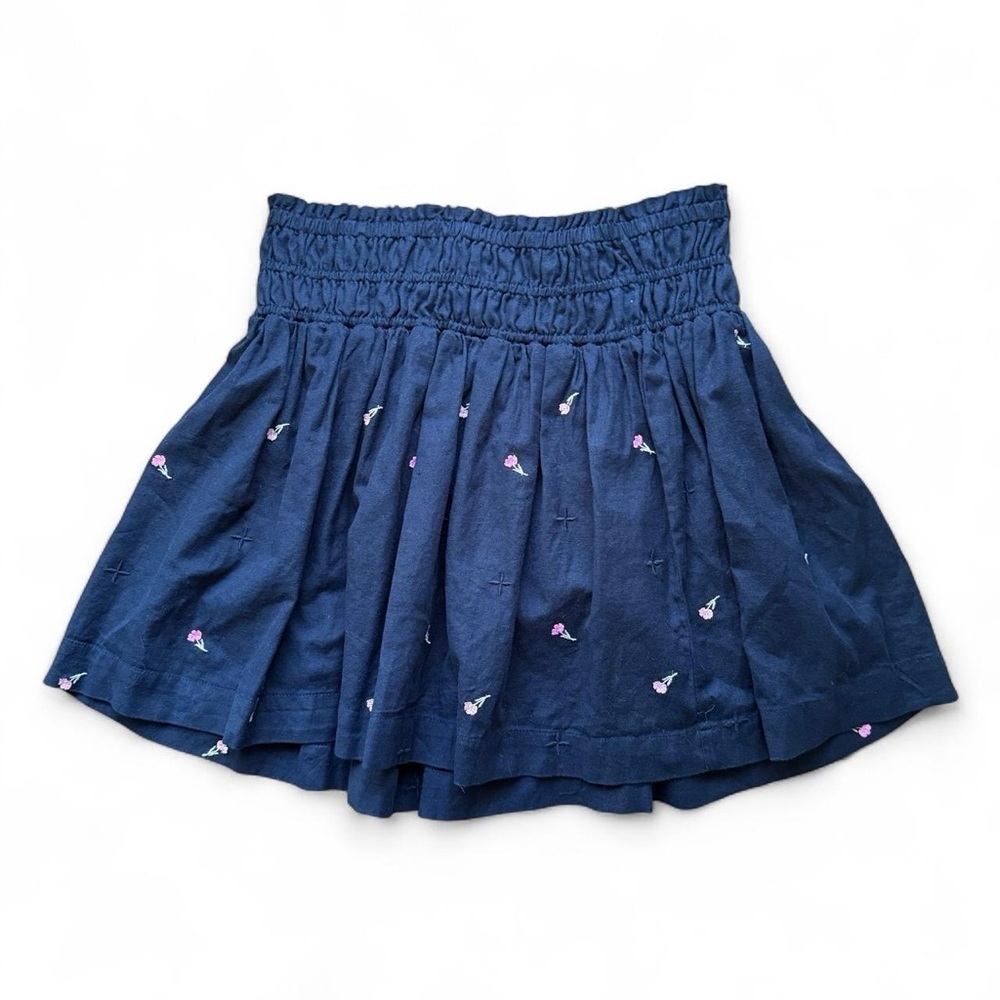 Black Pleated Floral Women's Skirt